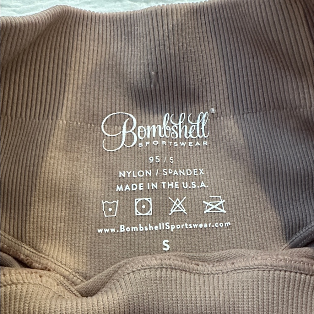 Bombshell Sportswear Beige High-Waist Seamless Leggings - Picture 5 of 8